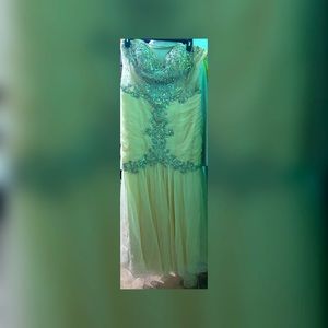 Formal champagne rhinestone mermaid dress